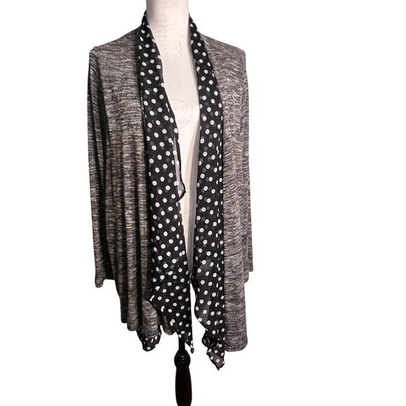 Avenue, Womans 22/24 Scarf Collar Open Gypsy Goth Y2K Sweater Knit Cardigan - Picture 3 of 7